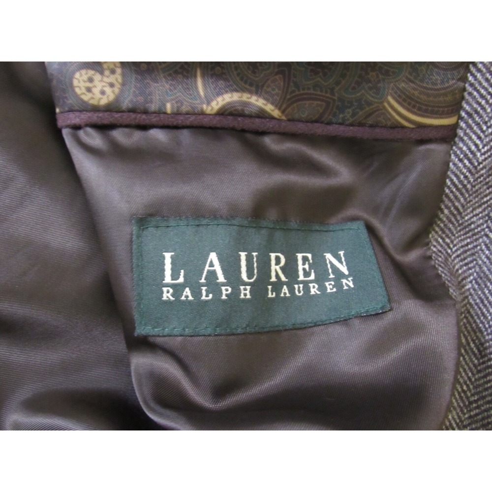 Lauren Ralph Lauren Houndstooth Wool Cashmere Blend Blazer Sz 44L For Macy's - Picture 8 of 14